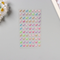 Наклейка пластик стразы "Бабочки" цветная 15х9 см