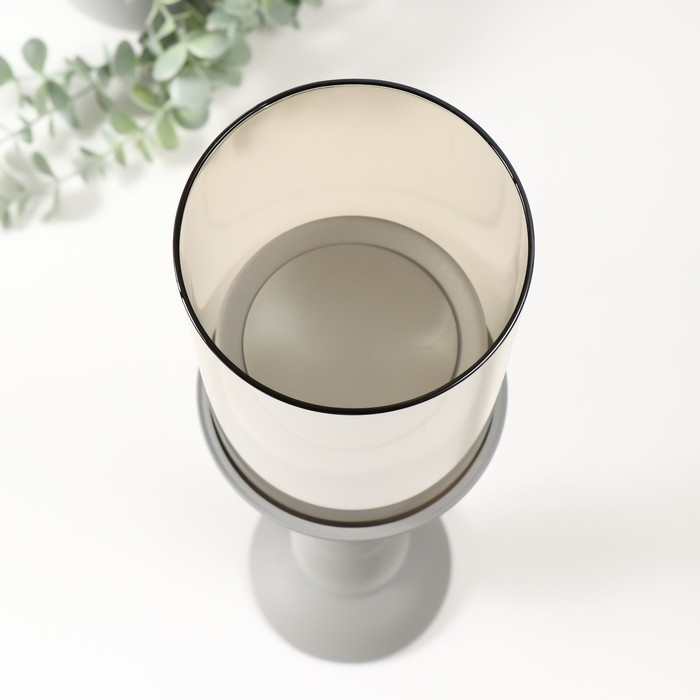 Подсвечник металл на 1 свечу d=9 см Подсвечник металл на 1 свечу d=9 см "Хевард"серый 10х10х36 см