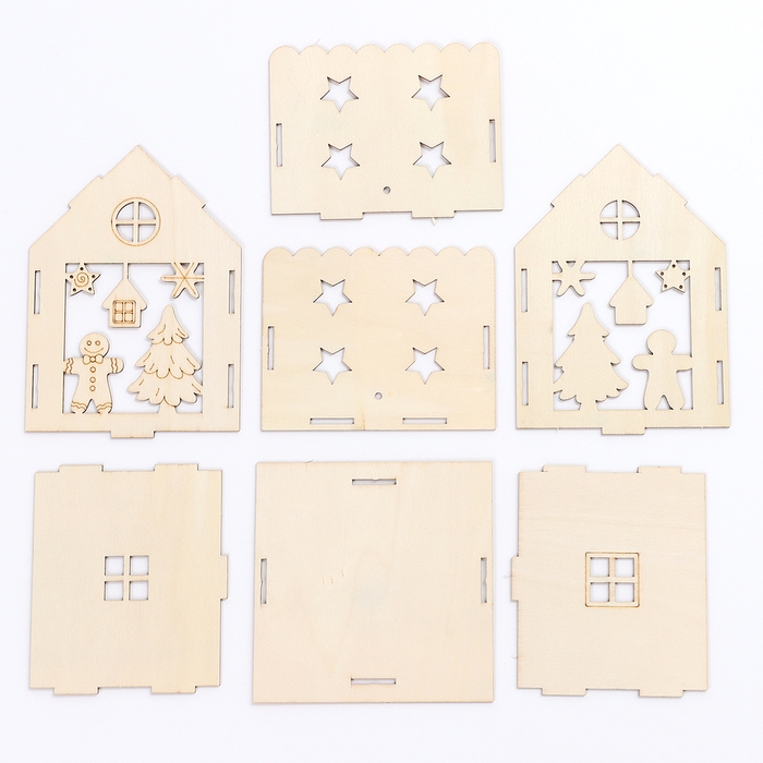 Роспись по дереву на новый год &laquo;Новогодний домик&raquo;, новогодний набор для творчества