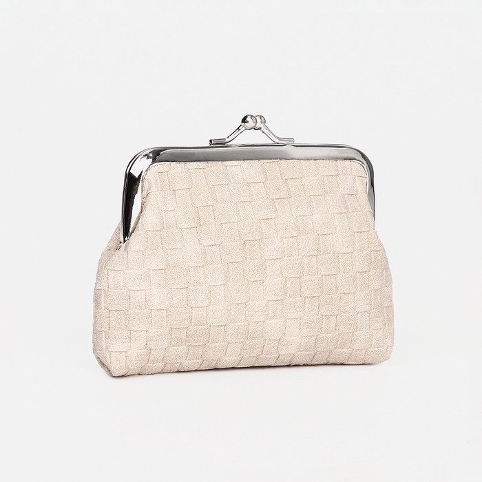 Кошелёк женский на фермуаре, цвет бежевый