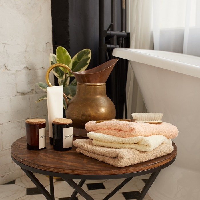 Полотенце махровое Экономь и Я 50*90 см, цв. бежевый, 100% хлопок, 320 гр/м2