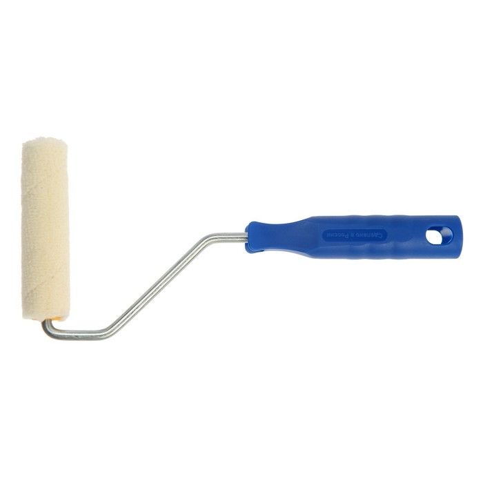 Мини-валик ТУНДРА, велюр, 100 мм, рукоятка d=6 мм, D=15 мм, ворс 5 мм