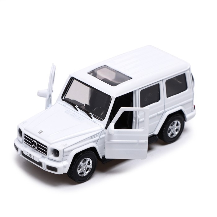 Машина металлическая MERCEDES-BENZ G350D, 1:42, инерция, открываются двери, цвет белый Машина металлическая MERCEDES-BENZ G350D, 1:42, инерция, открываются двери, цвет белый