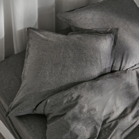 Простыня на резинке SL Home "Деним" 200*200+30 см, цв.темно-серый, 100% жатый хлопок Простыня на резинке SL Home "Деним" 200*200+30 см, цв.темно-серый, 100% жатый хлопок