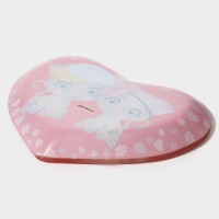 Блюдо стеклянное сервировочное Доляна &laquo;Сердце. Котики&raquo;, 25&times;21&times;2,3 см, цвет красный