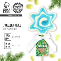 Новый год! Леденец на палочке &laquo;Полный джингл-беллс&raquo;, со вкусом винограда, 35 г