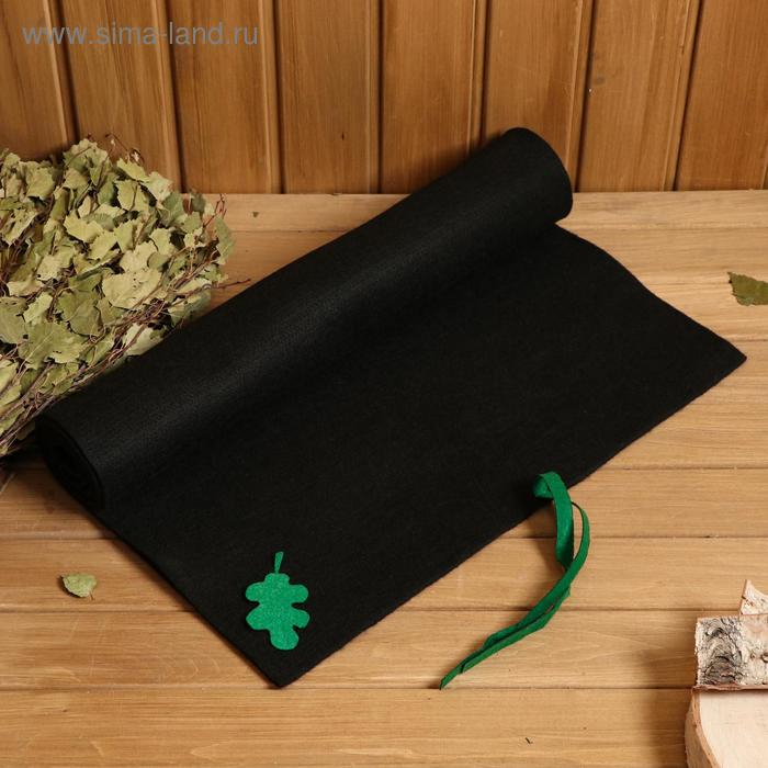 Лежак для бани черный Лежак для бани черный "Дубовый лист" 150х50 см