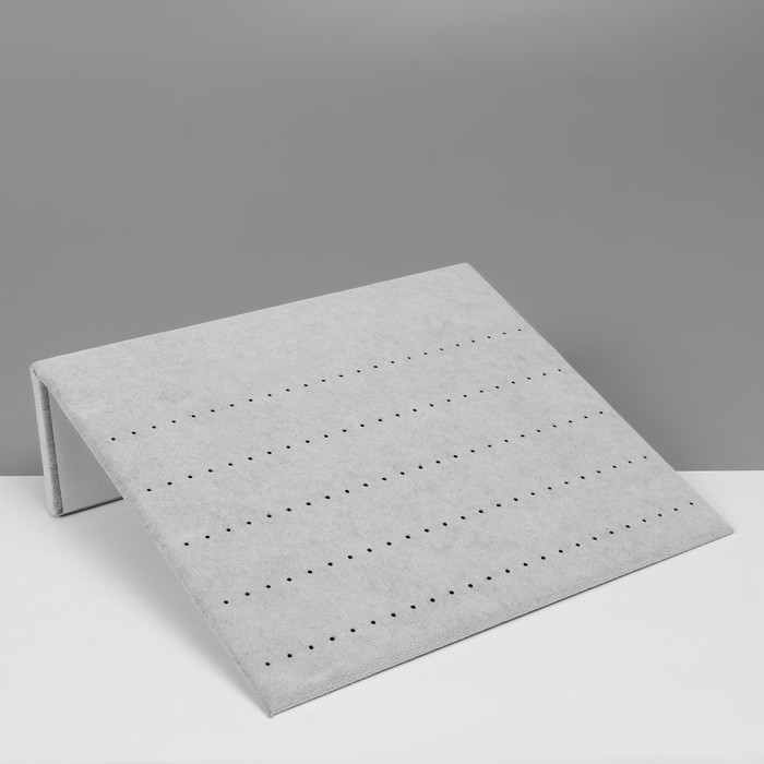 Подставка под серьги 60 пар, 5 рядов, 33&times;10&times;30 см, цвет серый
