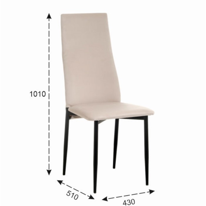 Стул Стул "ВОЛНА", Черный/Велюр крем