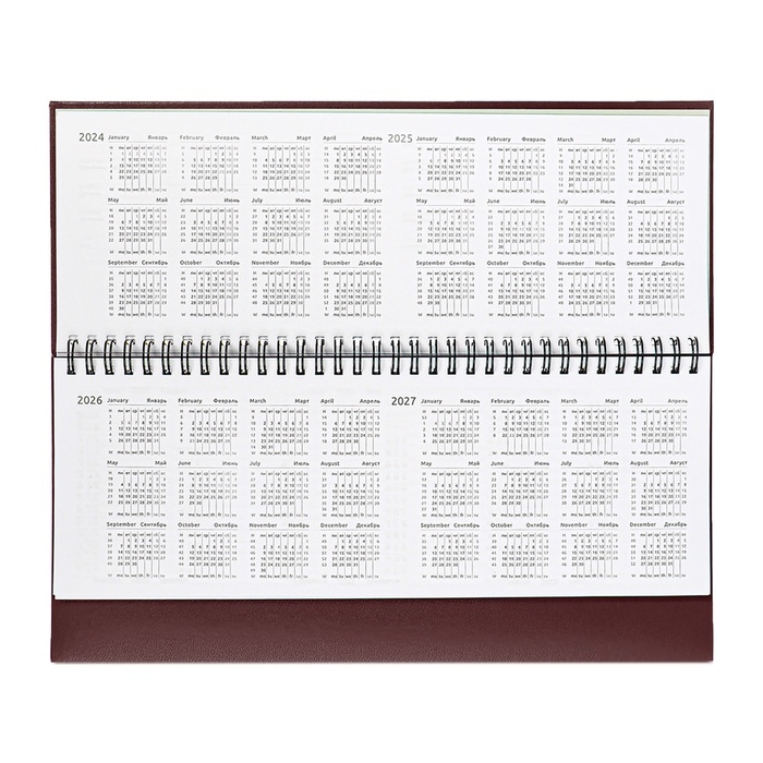 Планинг датированный 2025 года, 64 листа, Attomex Orion, твердая обложка бумвинил с поролоном, тиснение фольгой, блок 70 г/м2, коричневый, 294 х 142мм
