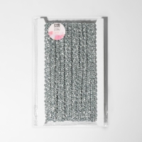 Тесьма декоративная, 6 мм, 10 &plusmn; 1 м, цвет серебряный