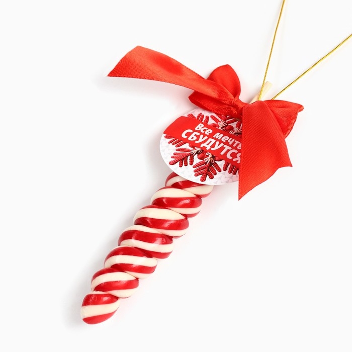 Новый год! Леденец, ёлочная игрушка в форме спирали «Все мечты сбудутся», со вкусом клубники, 30 г Новый год! Леденец, ёлочная игрушка в форме спирали «Все мечты сбудутся», со вкусом клубники, 30 г