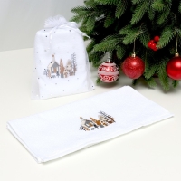 Полотенце махровое "Город в снегу" 30х60 см, 100% хлопок, 340 г/м2 Полотенце махровое "Город в снегу" 30х60 см, 100% хлопок, 340 г/м2