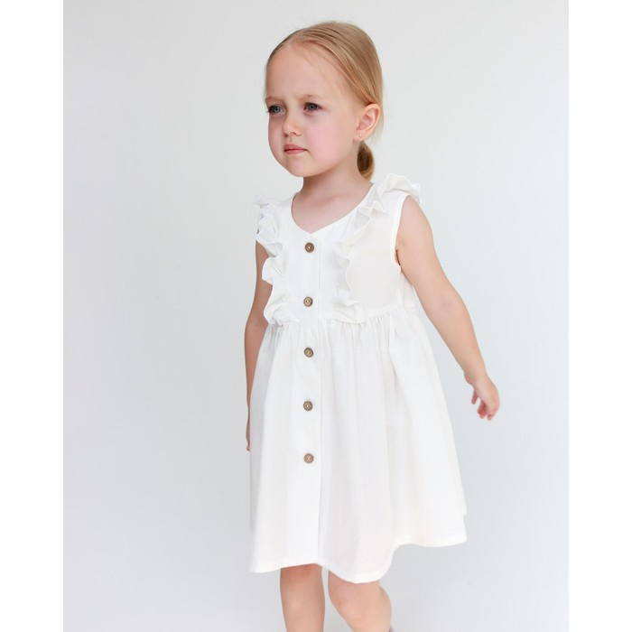 Платье детское на пуговицах KAFTAN, р. 32 (110-116), белый