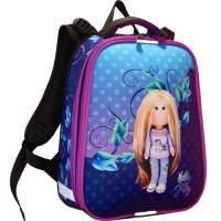 Рюкзак каркасный школьный 38 х 30 х 16 см, эргономичная спинка, Stavia "Тильда", голубой/сиреневый/серый