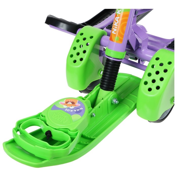 Снегокат с колёсами &laquo;Тимка спорт 6 Монстрики&raquo;, ТС6/МН, с родительской ручкой, со спинкой и ремнём безопасности