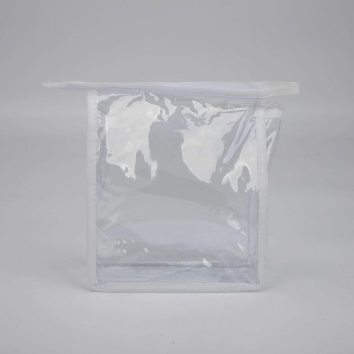 Косметичка на молнии, цвет белый/прозрачный Косметичка на молнии, цвет белый/прозрачный