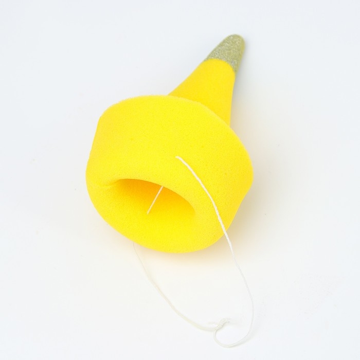 Карнавальный колпак «Клоун» на резинке, жёлтый, поролон Карнавальный колпак «Клоун» на резинке, жёлтый, поролон