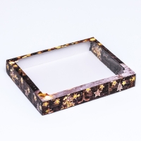 Новый год. Коробка сборная крышка-дно с окном, "Исполнения желаний", 26 х 21 х 4 см.