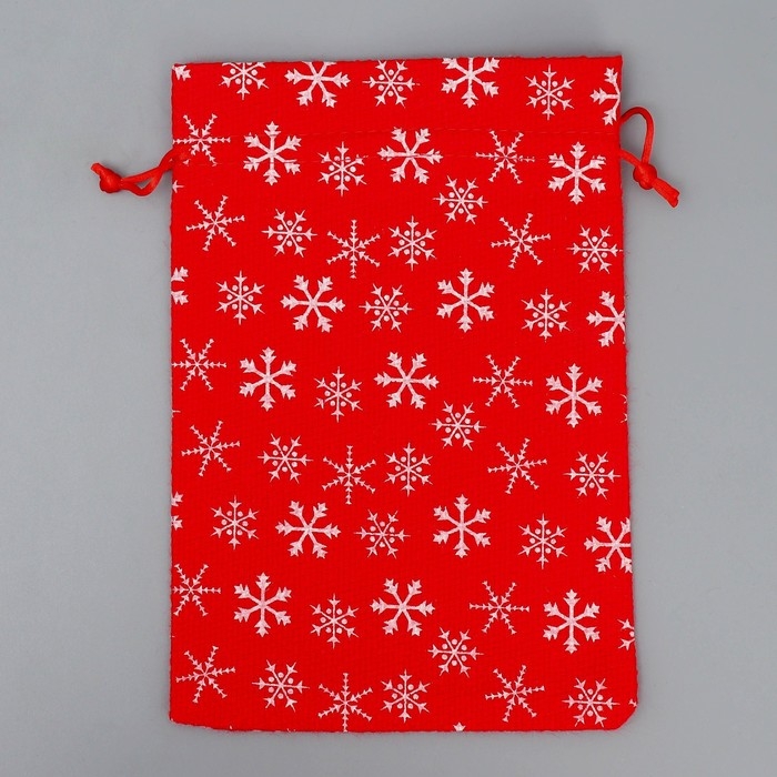 Мешочек подарочный холща &laquo;Парад снежинок&raquo;, 16 х 24 см +/- 1.5 см, Новый год