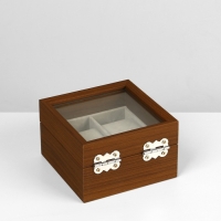 Подставка для часов, браслетов, дерево, 2 места 11,8×11,8×7,5 см, цвет серый Подставка для часов, браслетов, дерево, 2 места 11,8×11,8×7,5 см, цвет серый