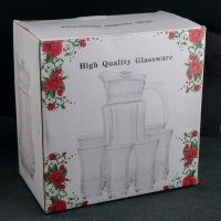 Набор для напитков из стекла &laquo;Волна&raquo;, 7 предметов: кувшин 1,9 л, 6 стаканов 200 мл