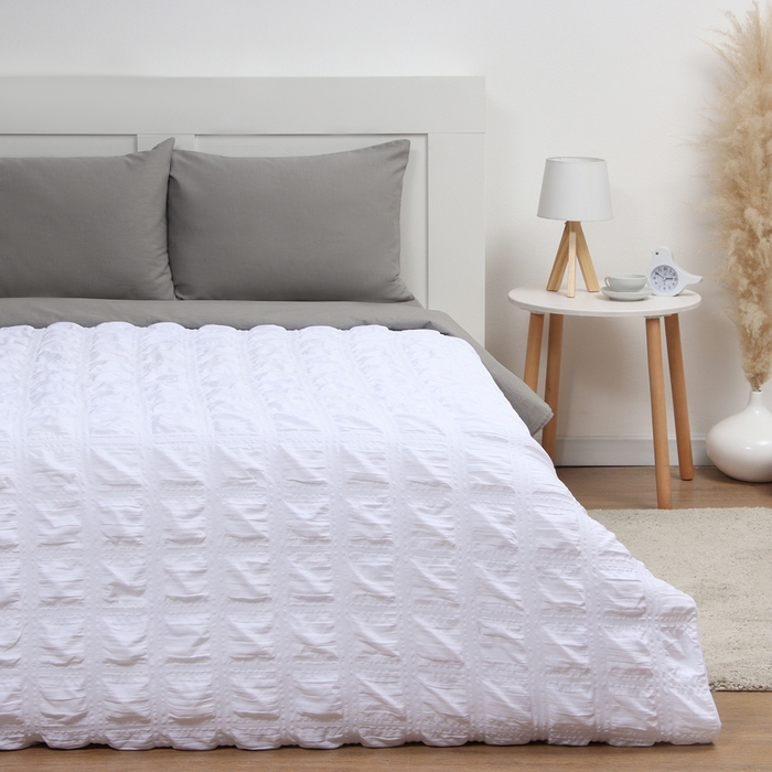 Покрывало LoveLife Texture: white,  240*230&plusmn;5см, микрофайбер, 100% п/э