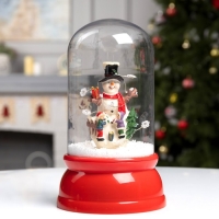 Светодиодная фигура &laquo;Капсула со снеговиком&raquo; 18 &times; 30 &times; 18 см, пластик, батарейки ААх3 (не в комплекте), USB, свечение белое