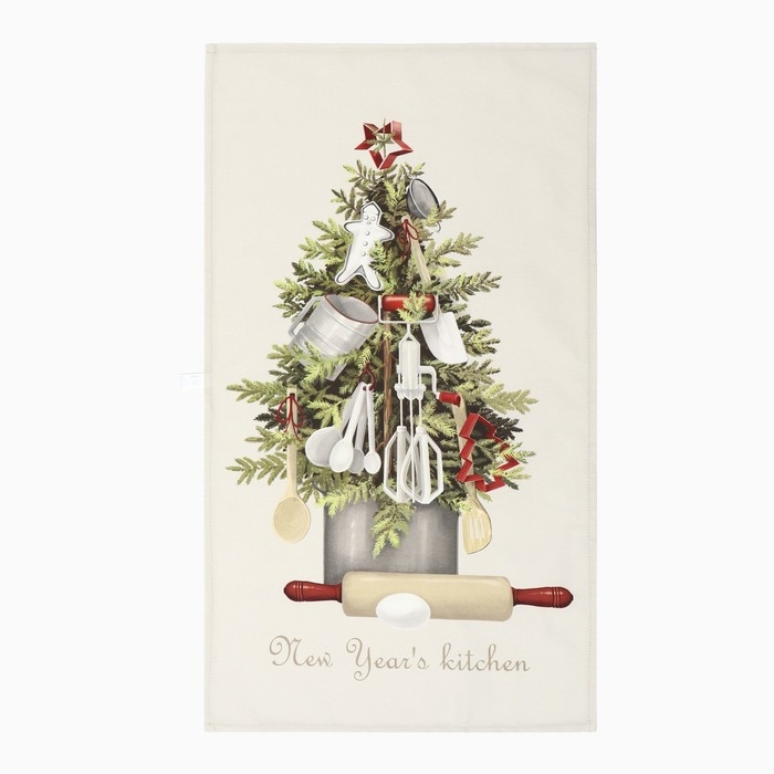 Новый год. Полотенце кухонное: Новый год &laquo;Этель&raquo; New Year`s kitchen 40х70 см, 100% хл, саржа 190 г/м2