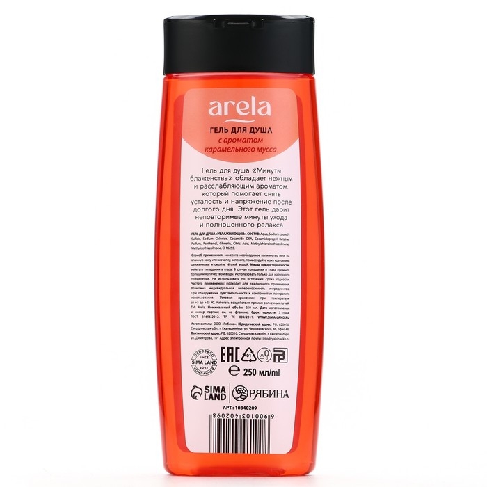Гель для душа женский &laquo;Минуты блаженства&raquo;, 250 мл, аромат карамельного мусса, ARELA