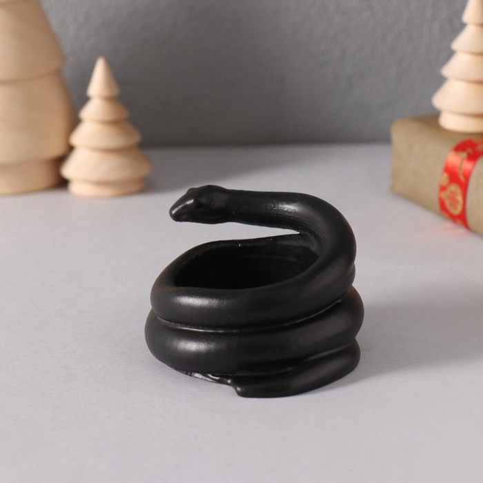 Подсвечник Подсвечник "Змея" крученая мини 4*7*4 см черная