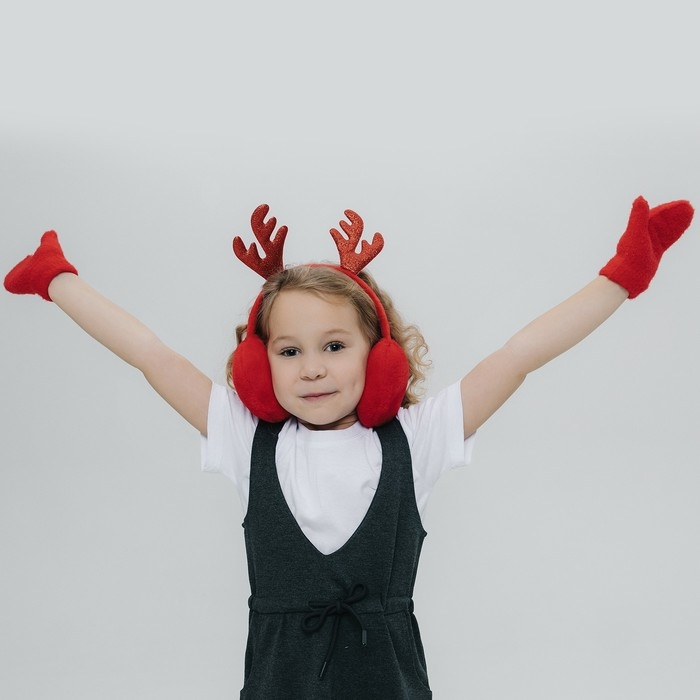 Новый год! Карнавальный набор &laquo;Зимнее чудо&raquo;: ободок-наушники, варежки