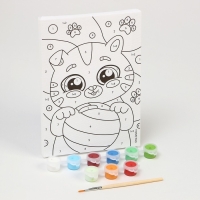 Картина по номерам для детей &laquo;Котёнок с лапками&raquo;, 21 х 15 см