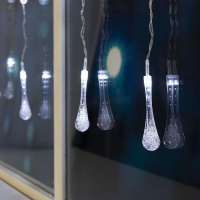 Гирлянда &laquo;Занавес&raquo; 2.5 &times; 0.65 м с насадками &laquo;Капли&raquo;, IP20, прозрачная нить, 50 LED, свечение белое, 8 режимов, 220 В