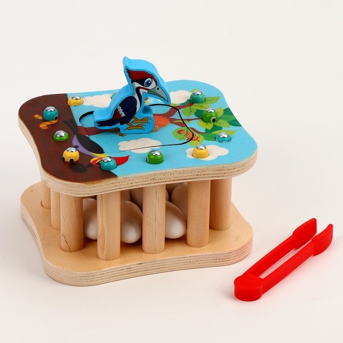 Логический центр 2 в 1 &laquo;Дятел и яички&raquo; 14,5 &times; 12 &times; 8 см