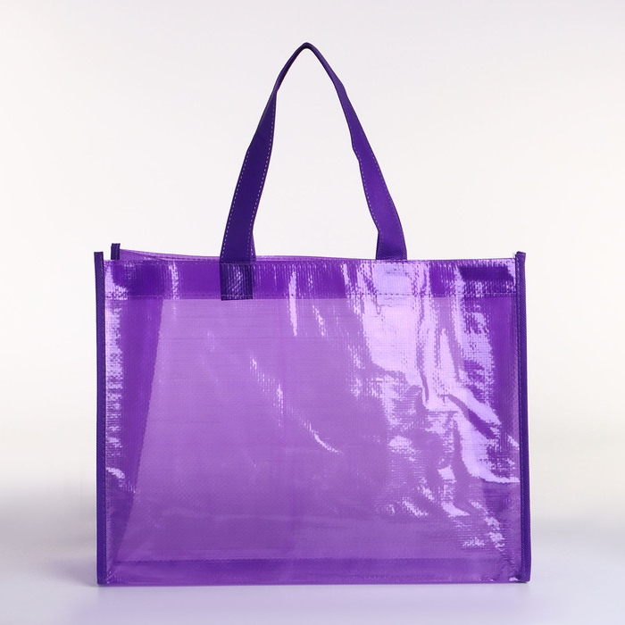 Сумка хозяйственная без застёжки, цвет фиолетовый