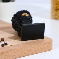 Подставка для зубочисток &laquo;Давид&raquo;, черная с золотым, 5х5х9 см