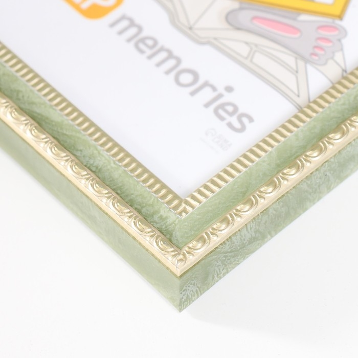 Фоторамка пластик "Кружево" 10х15 см, оливковый