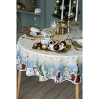 Скатерть новогодняя Этель Christmas time d=220см +/-3 см с ГМВО, 100% хлопок, саржа 190 гр/м2