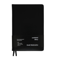 Ежедневник НЕдатированный А5, 136 листов в линейку, кожзам "Небраска", золотой срез, черный Ежедневник НЕдатированный А5, 136 листов в линейку, кожзам "Небраска", золотой срез, черный