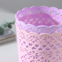 Корзина для хранения &laquo;Кружевной узор&raquo;, пластик, 9,8&times;9,8&times;10 см, цвет МИКС