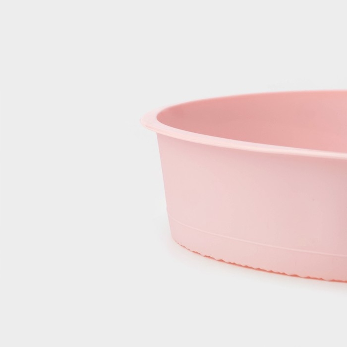 Форма для выпечки Доляна &laquo;Круг&raquo;, силикон, 25&times;5,5 см, внутр. d=23 см, цвет розовый