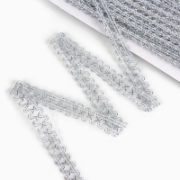 Тесьма &laquo;Ажурная&raquo; серебро, ширина 1,5 см, намотка 25 метров