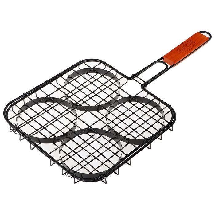 Решётка гриль для бургеров maclay, 25x25 см, нержавеющая сталь, для мангала Решётка гриль для бургеров maclay, 25x25 см, нержавеющая сталь, для мангала