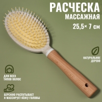 Расчёска массажная, 25,5 × 7 см, цвет «светлое дерево» Расчёска массажная, 25,5 × 7 см, цвет «светлое дерево»