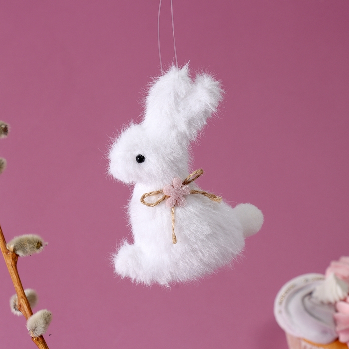 Мягкая игрушка «Зайчик» на подвесе, 11 см, цвет МИКС Мягкая игрушка «Зайчик» на подвесе, 11 см, цвет МИКС