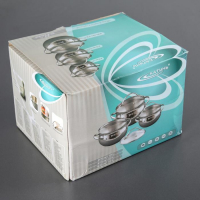 Набор кастрюль &laquo;Медея&raquo;, 3 предмета: 1,6 л, 2,2 л, 3,2 л, капсульное дно, крышки, индукция