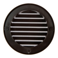 Решетка вентиляционная ZEIN, d=100 мм, круглая, с сеткой, фланец, неразъемная, коричневый