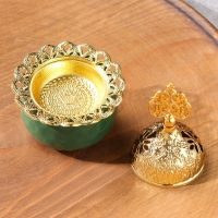 Курильница для благовоний порошковых и конусов "Мешочек", изумрудный, 10,5х6,9 см Курильница для благовоний порошковых и конусов "Мешочек", изумрудный, 10,5х6,9 см