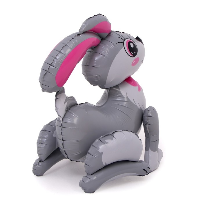 Шар фольгированный 20" &laquo;Весёлый зайка&raquo;, серый, под воздух